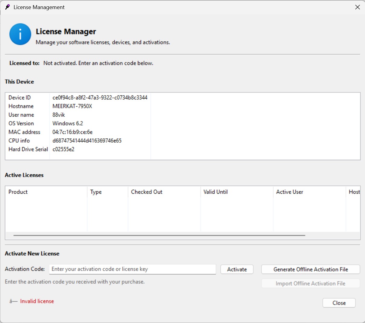 License Manager without a license