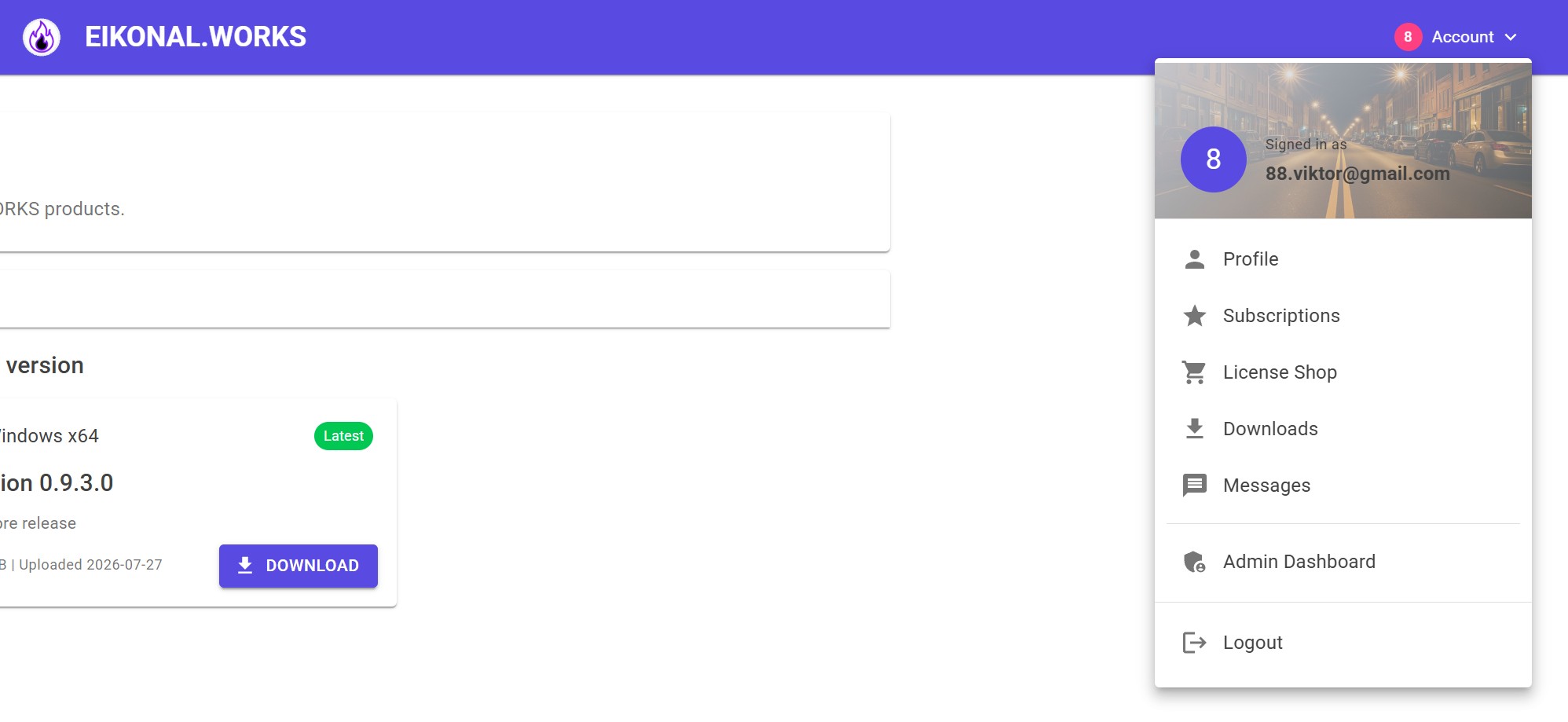 Portal subscriptions navigation